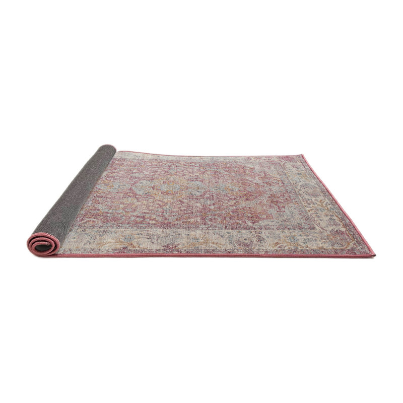 Tapis de zone rose contemporaine, Rond 4 pi