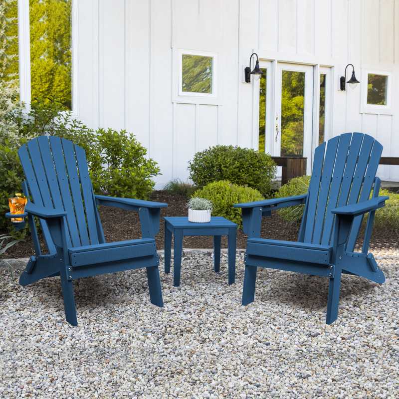 Carbondale Foldable Outdoor Adirondack Chair, Navy Blue
