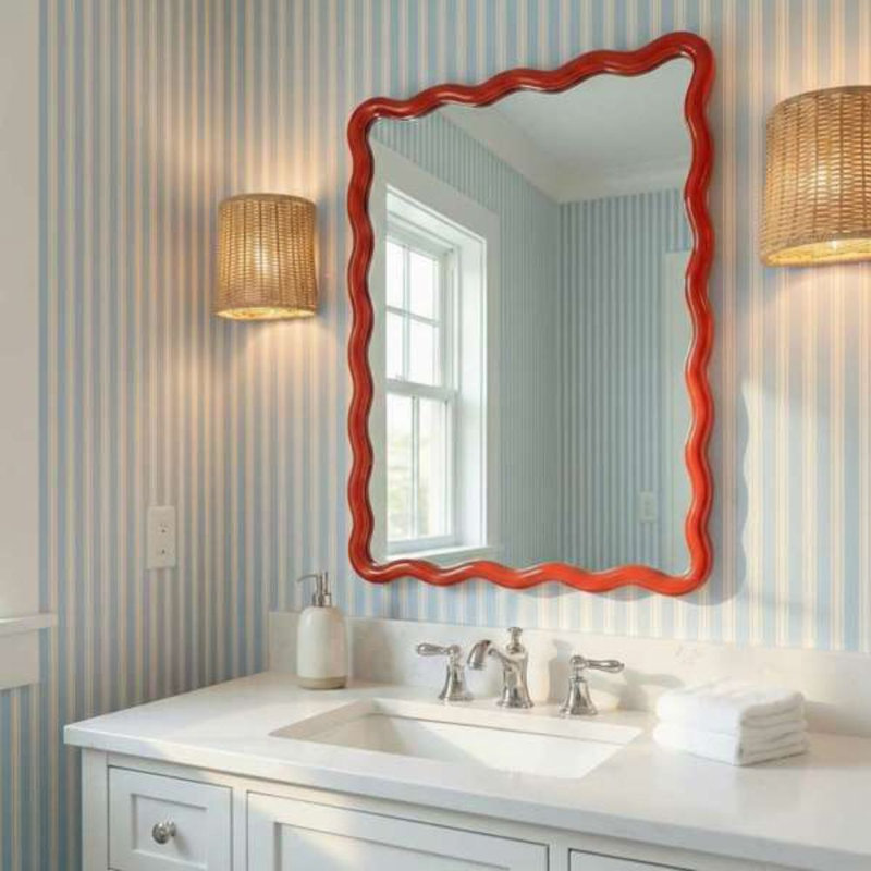Miroir mural Allurine, Rouge