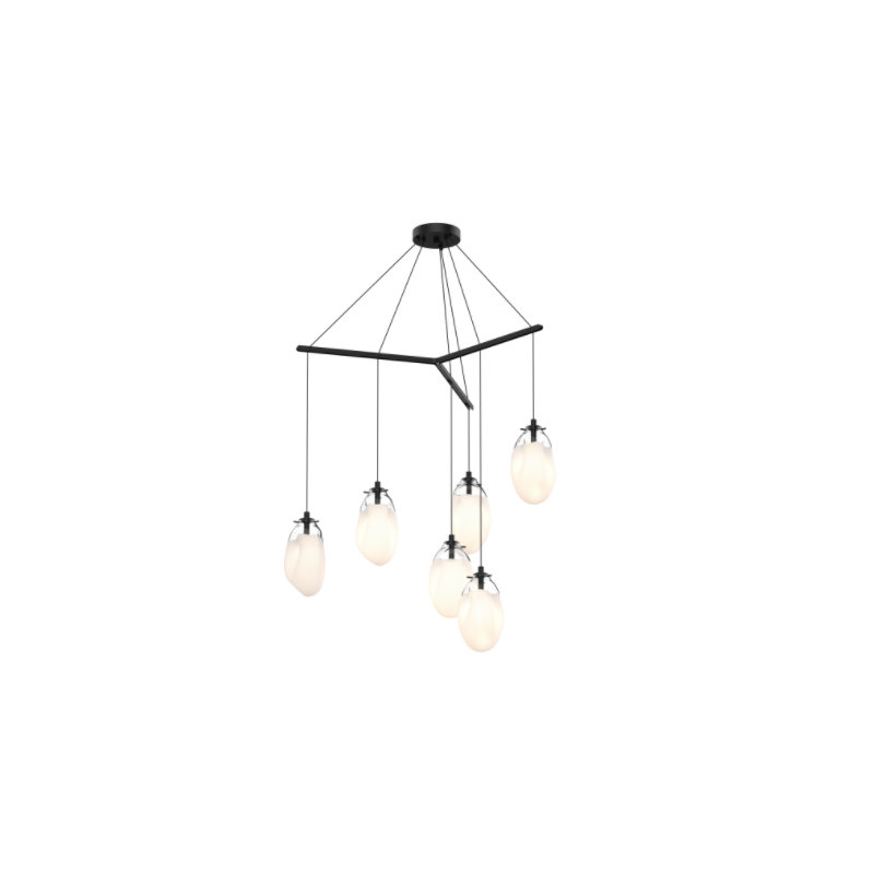 Liquid 6 - Light LED Pendant, Poured White