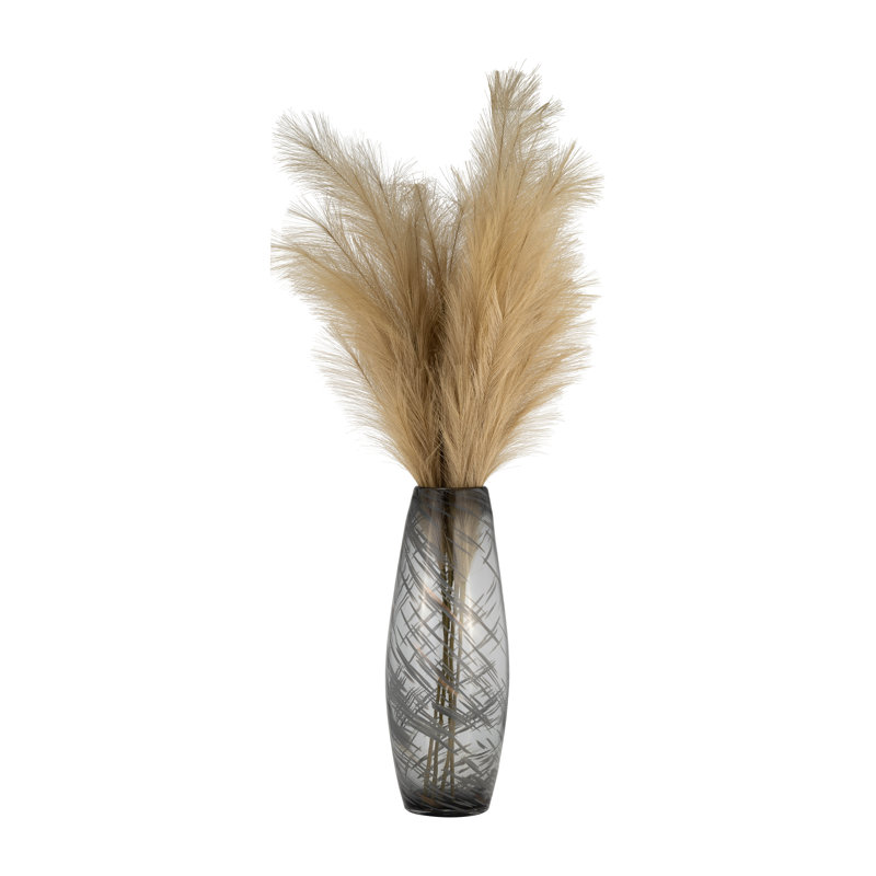 Glass Vase Handmade Glam-Style Modern Decorative Sleek Stylish Accent Piece for Home Decor, 20" H x 7" W x 7" D