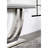 Accented U - Shaped Base Table With White Faux Marble And Spacious Surface Rectangular Beveled Sides