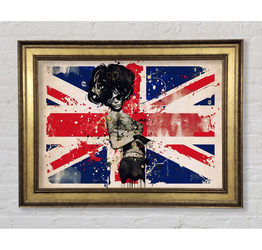 Union Jack Woman Side - Bilderrahmen Kunstdrucke