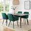 Velvet Tufted Upholstered Armchair Dining Chair with Arm Wide Back-809562363