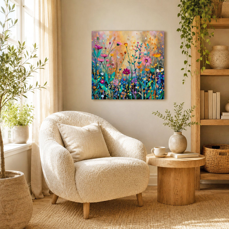 Reproduction d'art sur toile à motif floral Dreamful, L 30 po x H 30 po x P 1,5 po