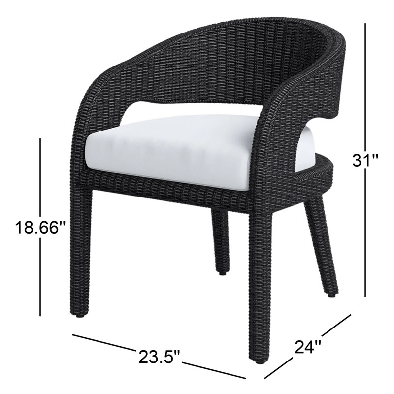 Hawkins Outdoor Dining Armchair, Black