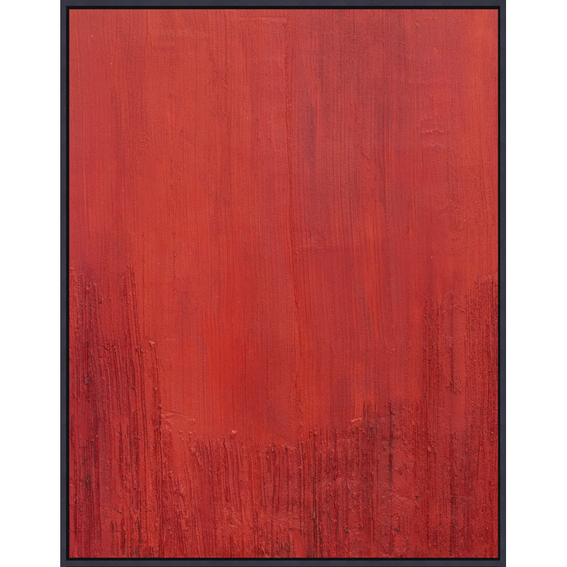 Red Block' Framed Print on Wood