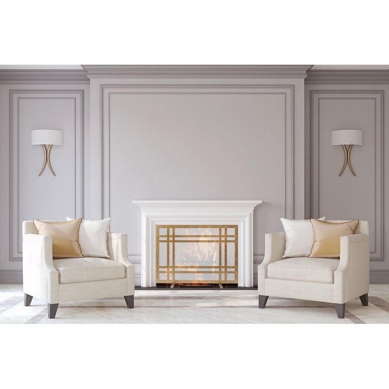 Montana Steel Fireplace Screen, Royal Gold