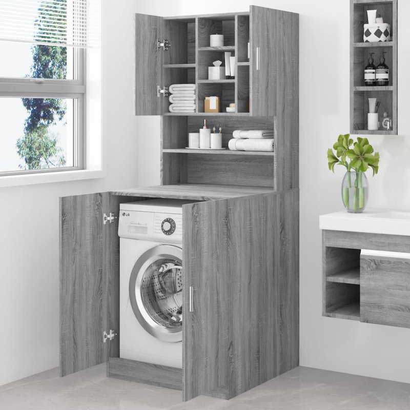 Moree Freestanding Tall Bathroom Cabinet, Grey Sonoma