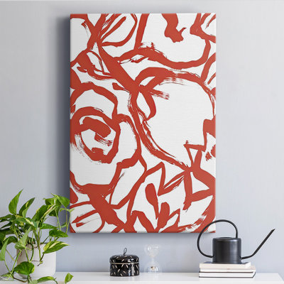 " Red Brush Floral II "
