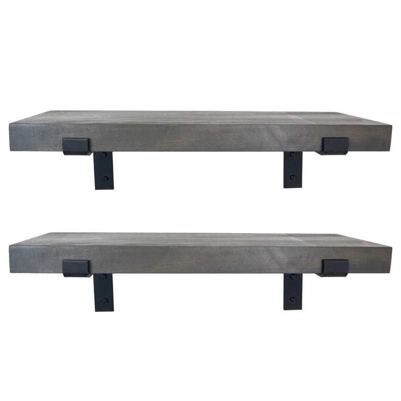Emerald Lee 2 Piece Poplar Bracket Shelf, 2" H x 54" W x 6" D