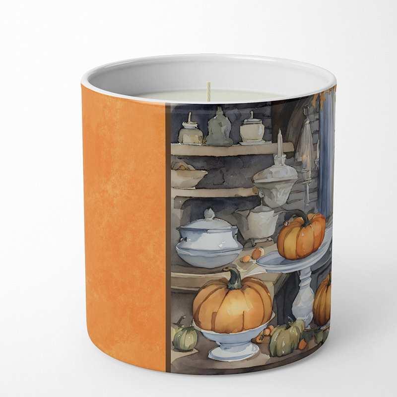 Pumpkin Pie Scented Tumbler Candle with Ceramic Holder
