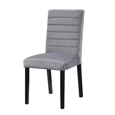 Ensemble de chaises d'appoint rembourrées en velours gris 2 pièces