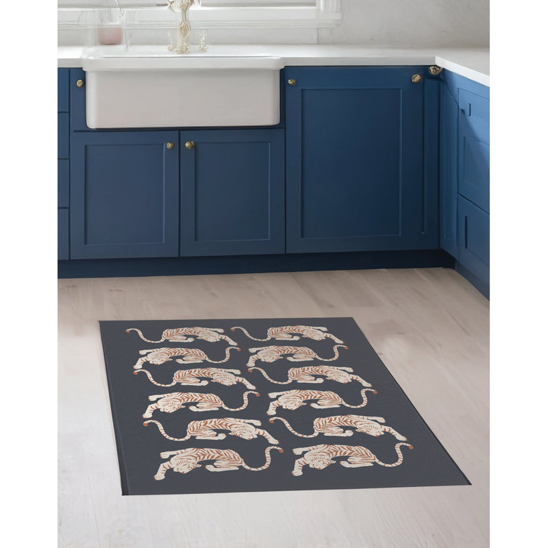 Tapis de cuisine Hey Tiger, Gris anthracite, Rectangulaire 3 pi x 5 pi