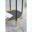 Table basse en métal noir à 3 niveaux avec tablettes en miroir, luxe moderne pour le salon