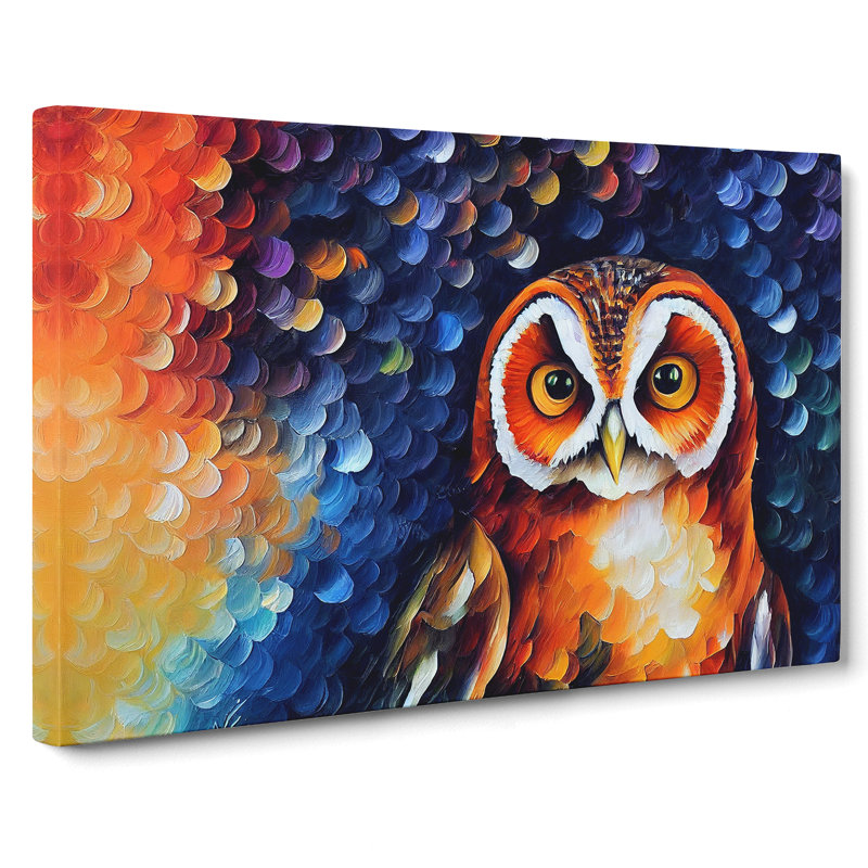 Owl Painting Vol.3 Abstract - Wrapped Canvas, 40cm H x 60cm W x 3cm D