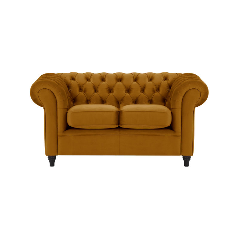 Burks 2 Seater Loveseat, Mustard Yellow