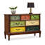 Armoire d'appoint de rangement en bois massif à 7 tiroirs en noyer foncé foncé-739164393