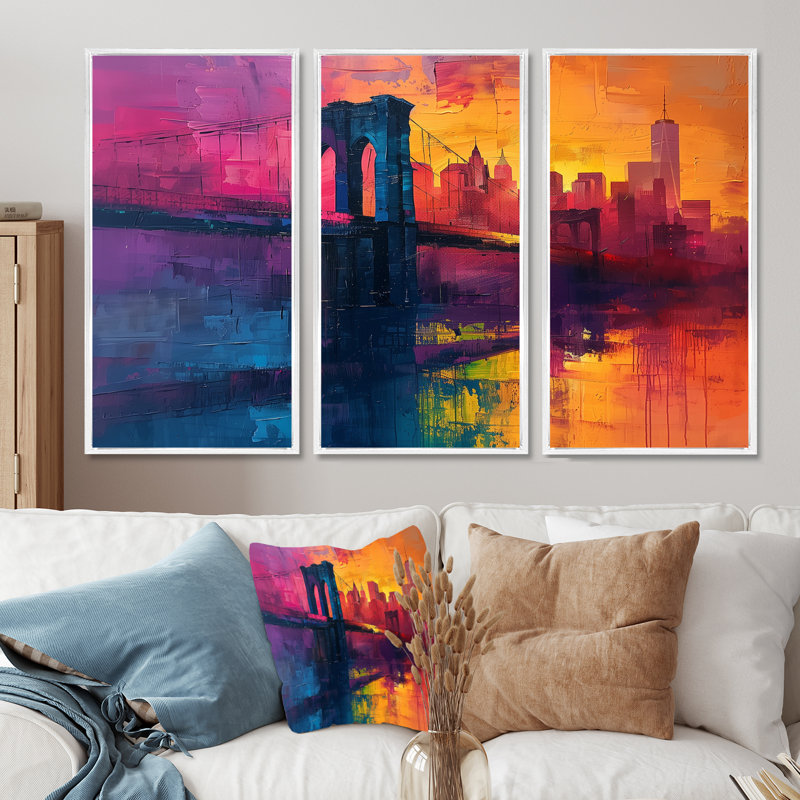Fonteyne " Fonteyne " 3 - Pieces, H 40 po x l 60 po, Cadre flottant blanc