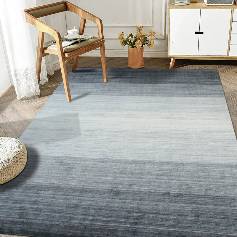 Tapis gris anthracite en laine Anayra, Rectangle 9 pi x 12 pi