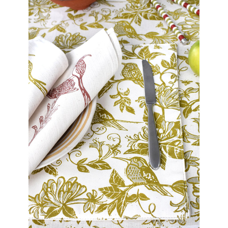 Ensemble de 4 napperons French Honeysuckle French Home - Chartreuse, Chartreuse