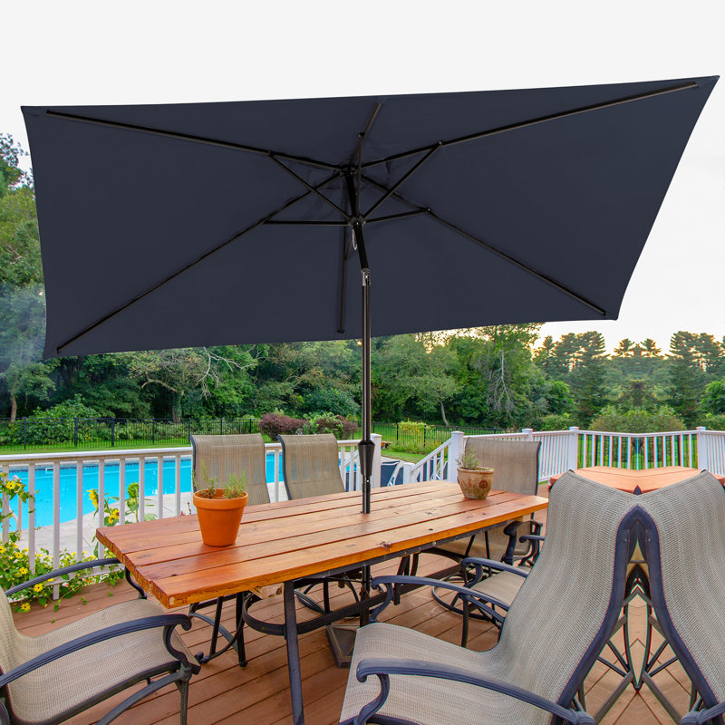 Parasols rectangulaires de marché Myhand 10X6.5FT, Bleu marine