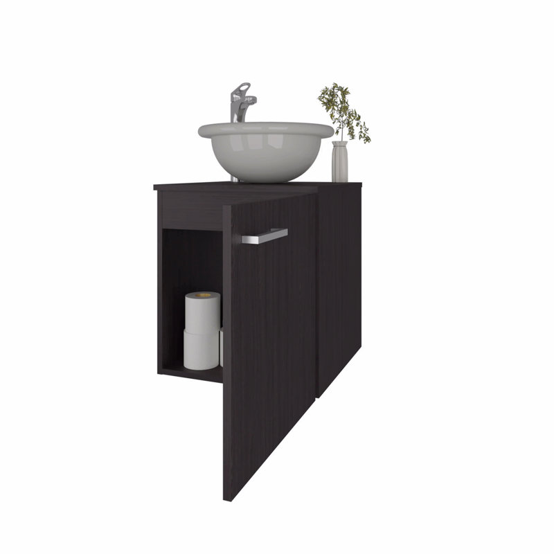 Meuble-lavabo de salle de bain avec lavabo intégré, Marron foncé