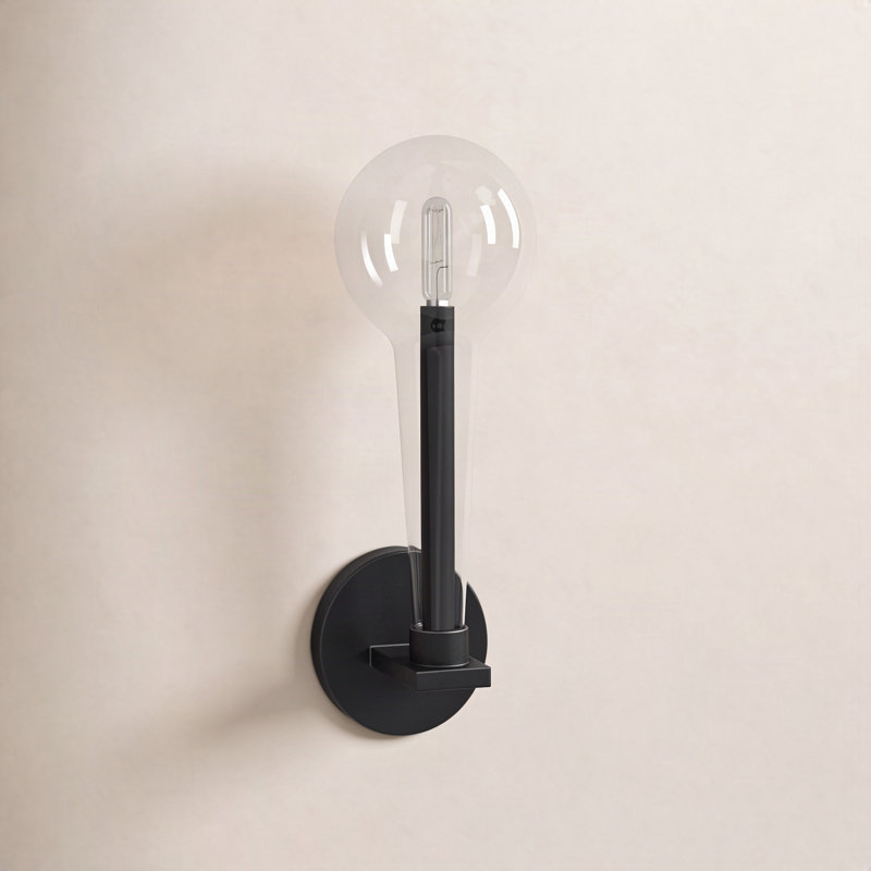 Indira Steel Armed Sconce, Black