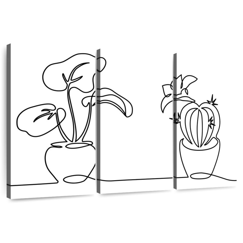 Lignes de plantes botaniques Harnek, H 32 po x l 50 po
