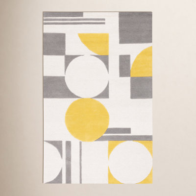Felipe Gray Gold Hand-Tufted Wool Geometric Rug