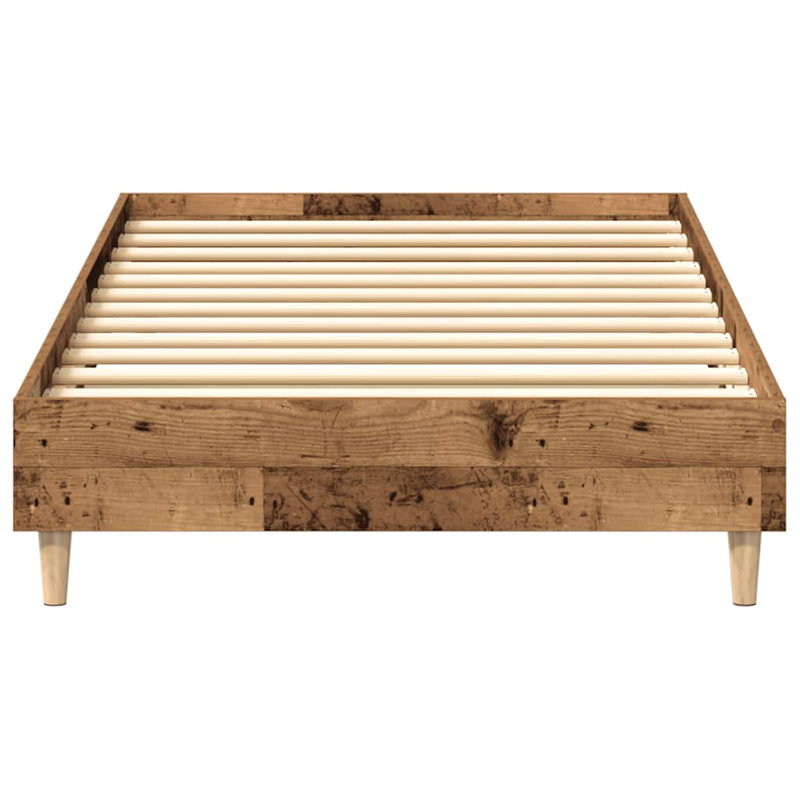 Bed Frame No Mattress Engineered Wood, Old Wood, Small Single (2'6)