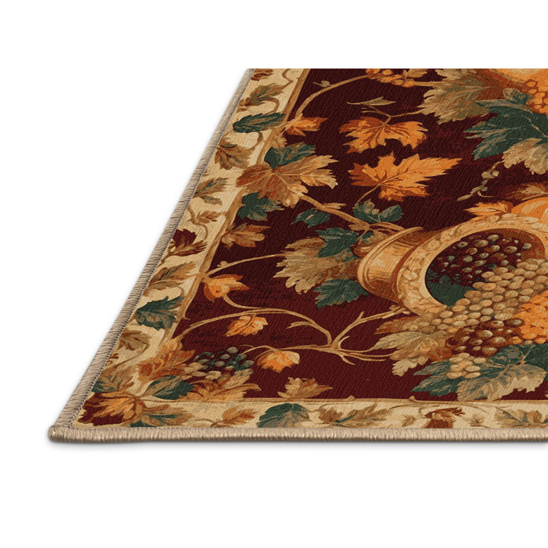 Tapis brun français lavable à la machine, Rectangulaire 3 pi x 5 pi