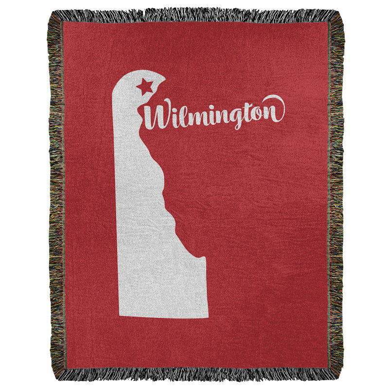 Jeté en coton tissé wilmington delaware, l 50 po x L 60 po, Rouge