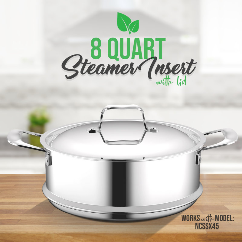 NutriChef 8 Quarts Stainless Steel Stock Pot