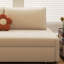 Canapé-lit modulaire 100% polyester blanc crème-129870609