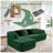 Everette 74" W x 34.2" D x 36.6" H Modular Contrast Teddy Sectional Sofa