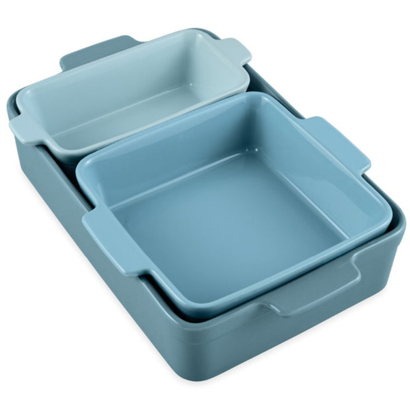 3PC Casserole Cookware Set, Cornflower Blue