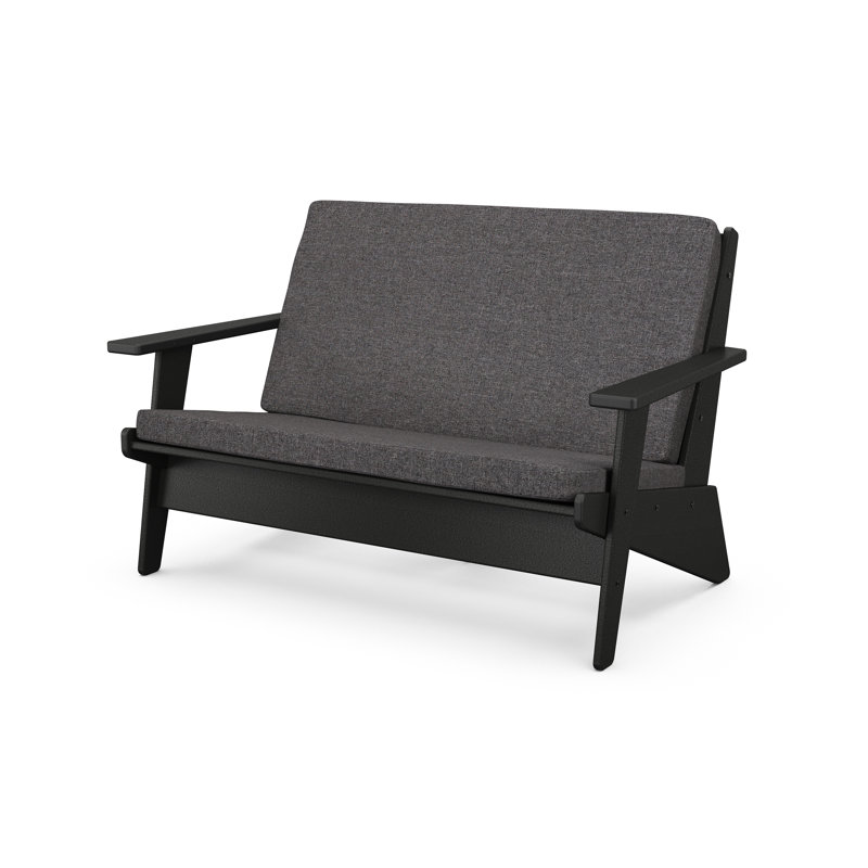 Causeuse POLYWOOD x Sol 72, Noir, Revolution® gris anthracite cendré