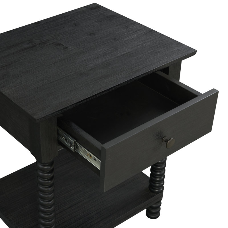 Azella 1 Drawer Nightstand, Alto Black
