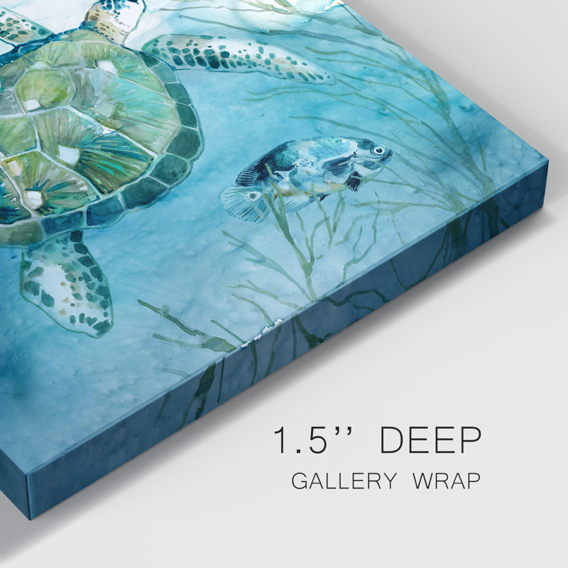 «Delray Sea Turtle I», reproduction d'art sur toile tendue, H 10 po x l 10 po x P 1,5 po