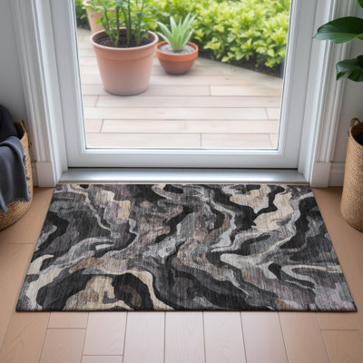 Tapis moderne intérieur / extérieur lavable à la machine Colman ACN2162
