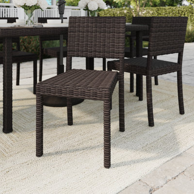 Martha Stewart Bedford Outdoor Rattan Wicker Stackable Side Dining Chair