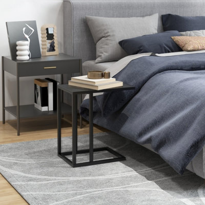 45cm W Metal Bedside Table