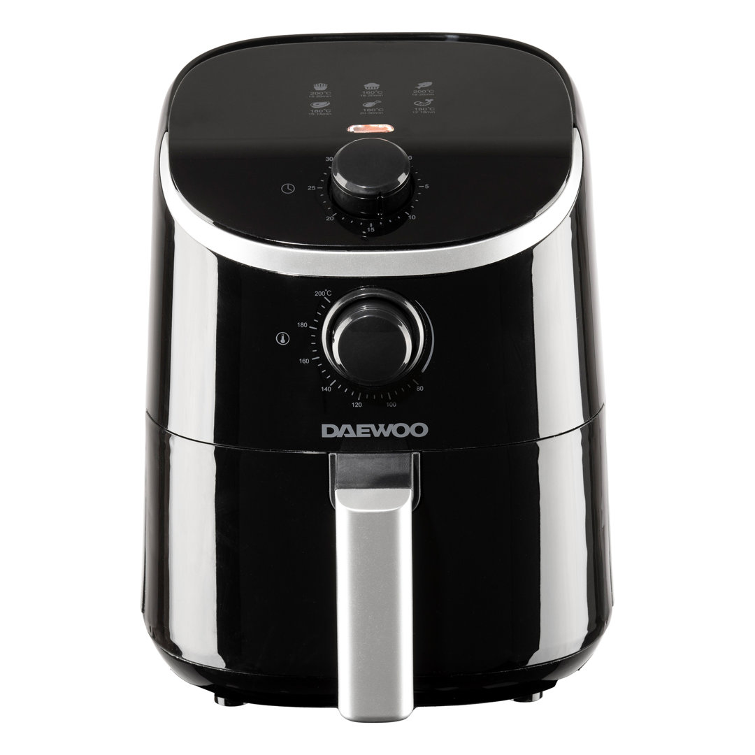 Daewoo Unisex Black Compact Air Fryer 2 Litre Mini Dial Control Energy Efficient Oil Free In - Image 6