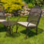 Ensemble trois pièces avec fauteuil à bascule et table de jardin en fer Tsugo