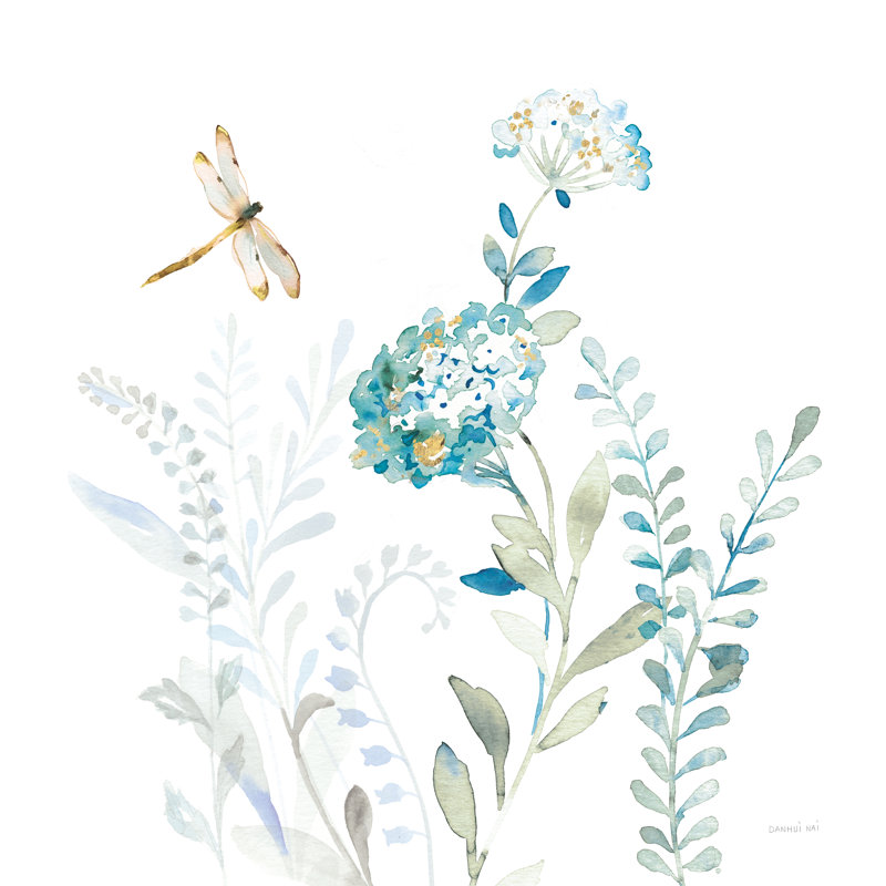 «Blues of Summer VII» par Danhui Nai - peinture sur toile tendue, H 30 po x l 30 po