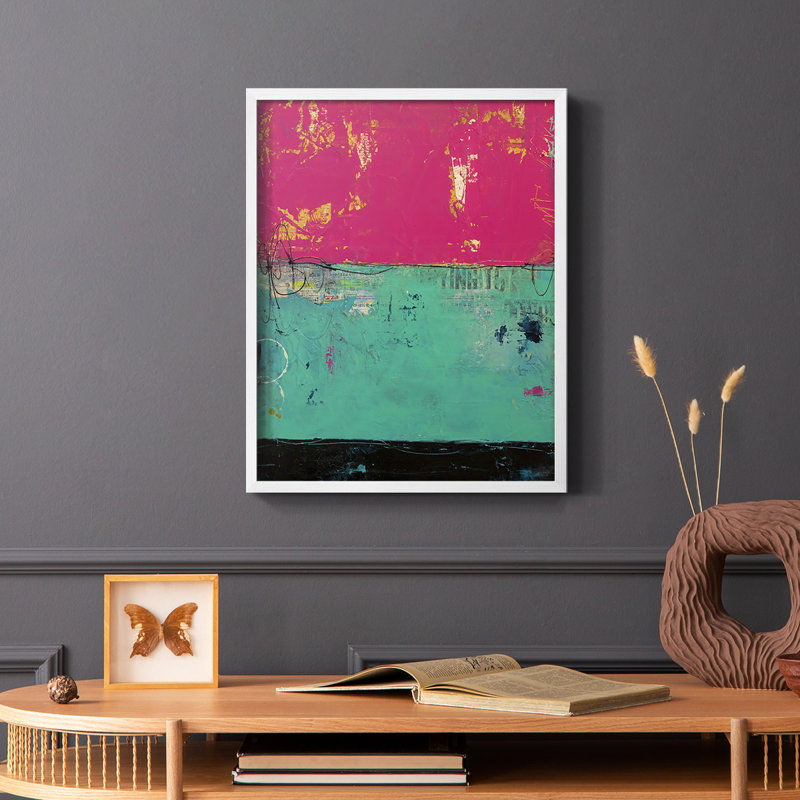 «Good Mood», reproduction encadrée - bois massif, Blanc, H 14 po x l 11 po