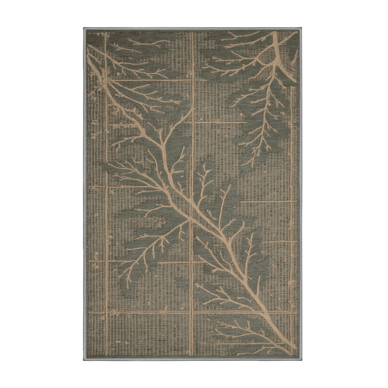 Tapis gris lavable à la machine, Rectangulaire 2 pi x 3 pi