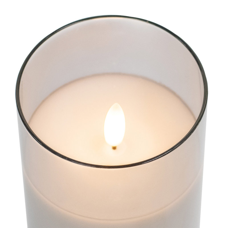 Flameless Jar Candle with Glass Holder