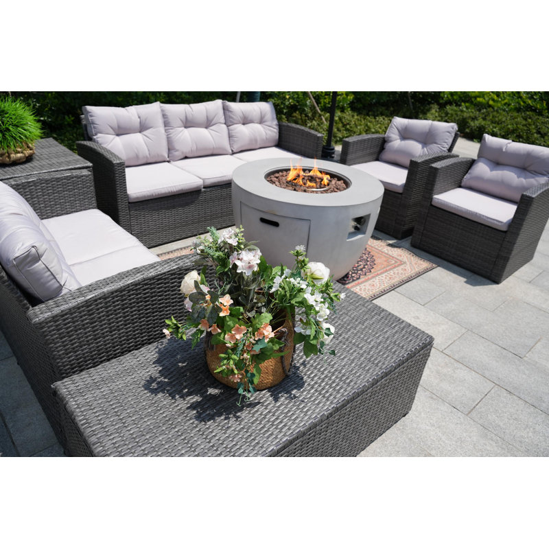 Almanza 9 - Person Patio Conversation Set with Cushions